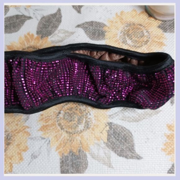 Dark Pink Bling Cloth Steering Wheel Cover, Steering Wheel Cover, Auto Accessory - Picture 4 of 5